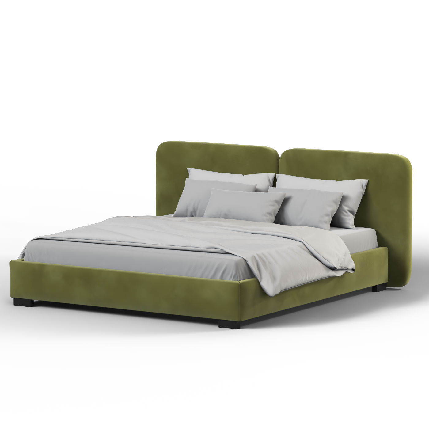 Chloe Upholstered Double Bed in Soft Woven Fabric