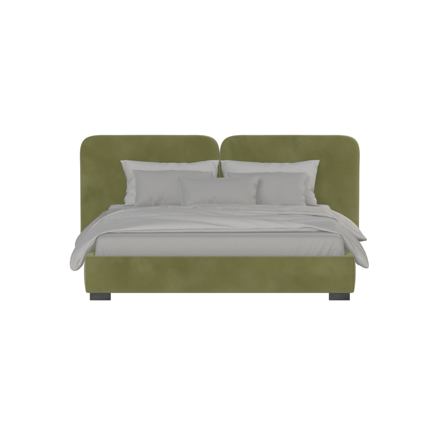 Chloe Upholstered Double Bed in Soft Woven Fabric