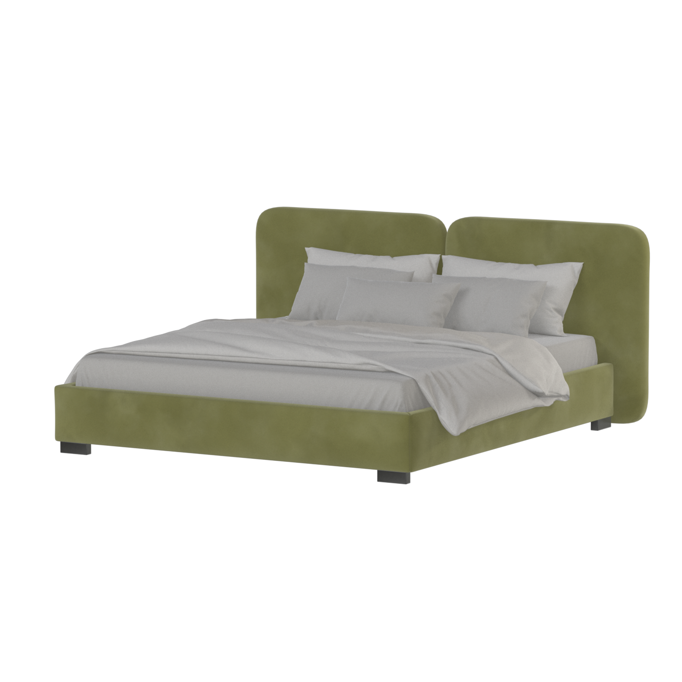 Chloe Upholstered Double Bed in Soft Woven Fabric
