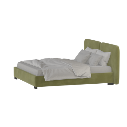 Chloe Upholstered Double Bed in Soft Woven Fabric