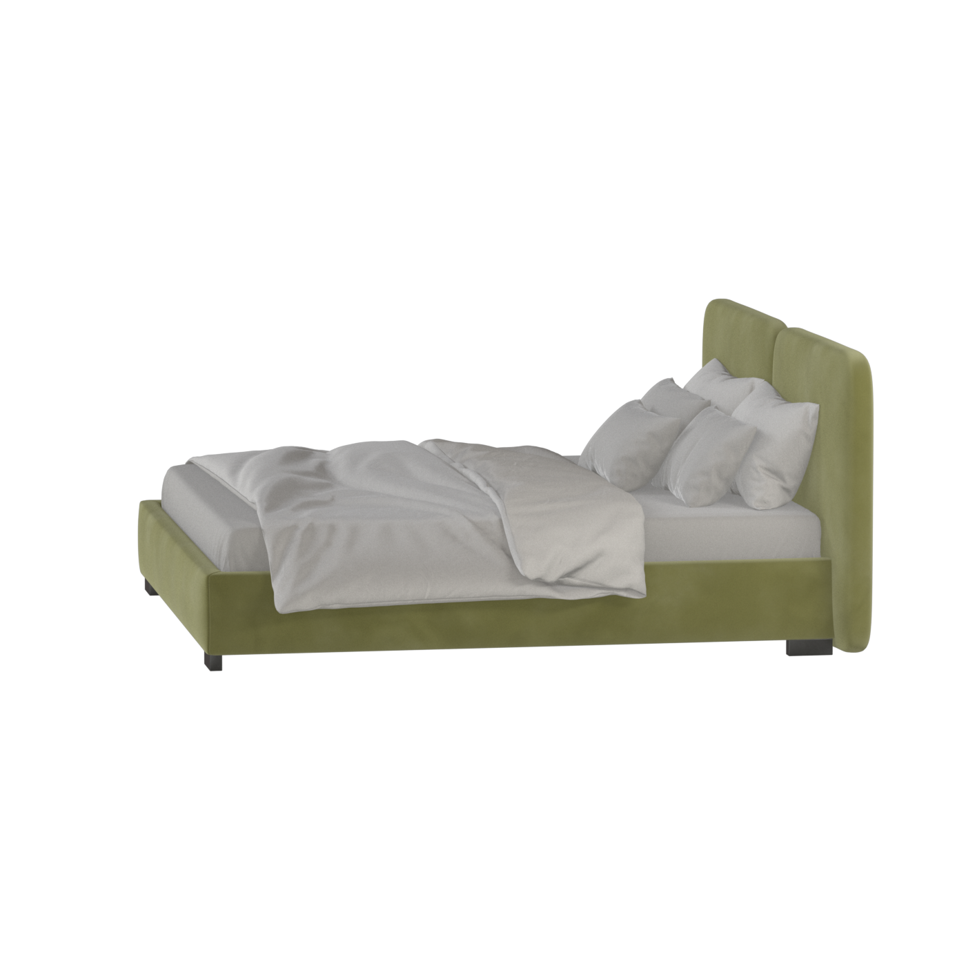 Chloe Upholstered Double Bed in Soft Woven Fabric