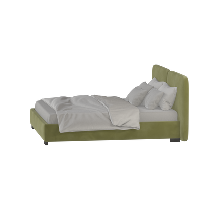Chloe Upholstered Double Bed in Soft Woven Fabric