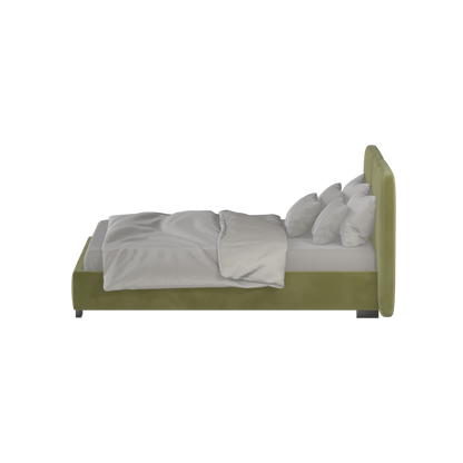 Chloe Upholstered Double Bed in Soft Woven Fabric