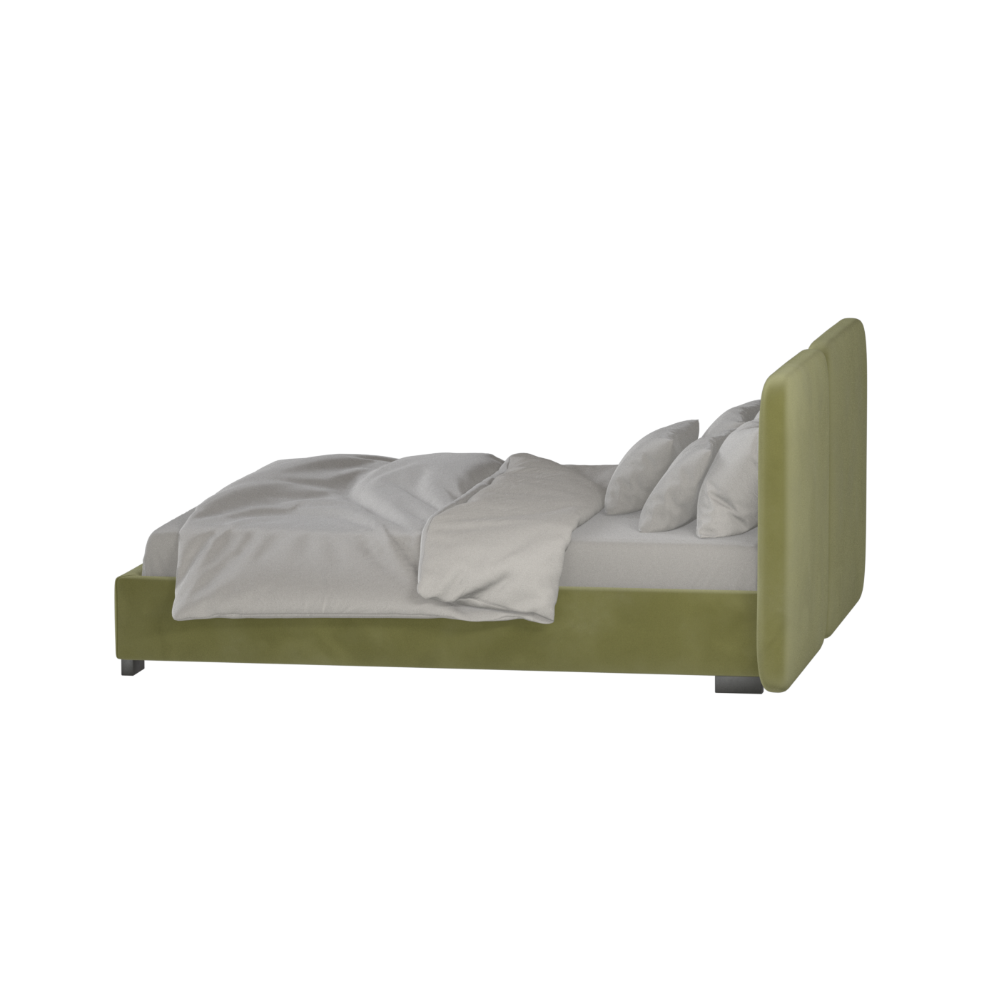 Chloe Upholstered Double Bed in Soft Woven Fabric