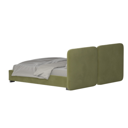 Chloe Upholstered Double Bed in Soft Woven Fabric