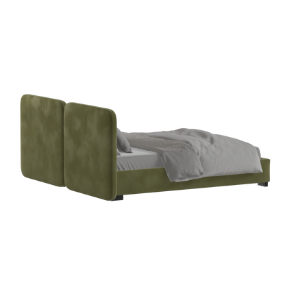 Chloe Upholstered Double Bed in Soft Woven Fabric