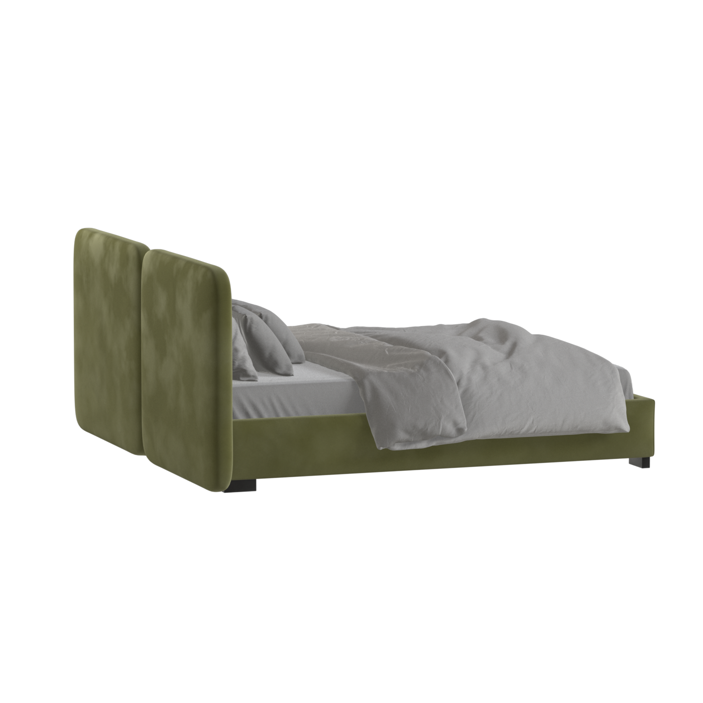 Chloe Upholstered Double Bed in Soft Woven Fabric
