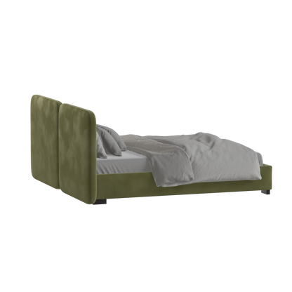 Chloe Upholstered Double Bed in Soft Woven Fabric
