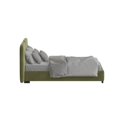 Chloe Upholstered Double Bed in Soft Woven Fabric