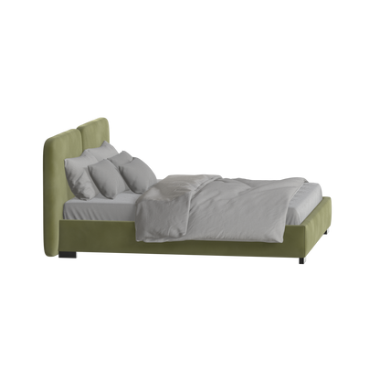 Chloe Upholstered Double Bed in Soft Woven Fabric