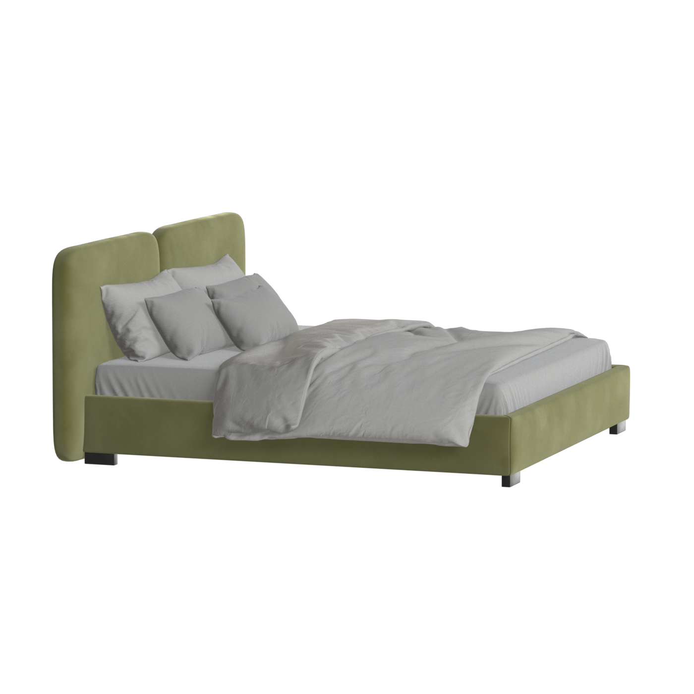 Chloe Upholstered Double Bed in Soft Woven Fabric