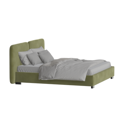 Chloe Upholstered Double Bed in Soft Woven Fabric