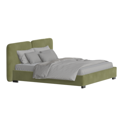 Chloe Upholstered Double Bed in Soft Woven Fabric
