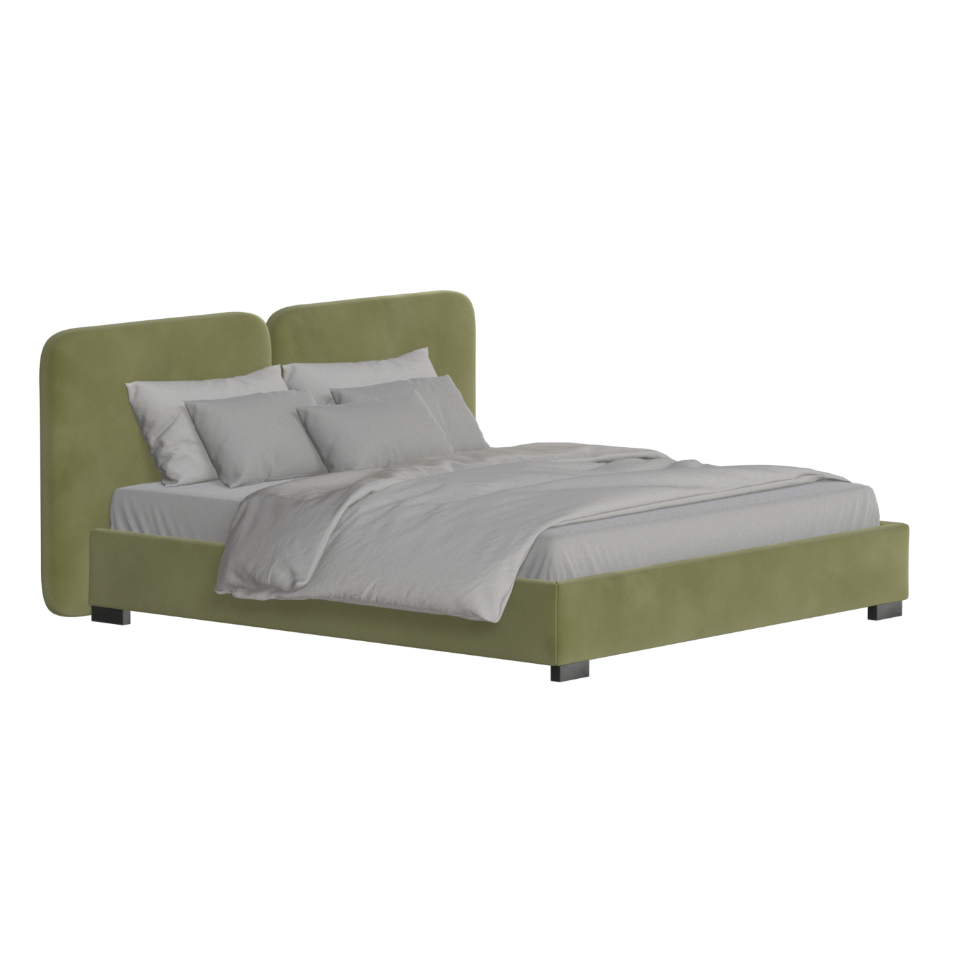 Chloe Upholstered Double Bed in Soft Woven Fabric