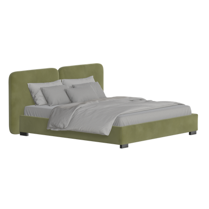 Chloe Upholstered Double Bed in Soft Woven Fabric