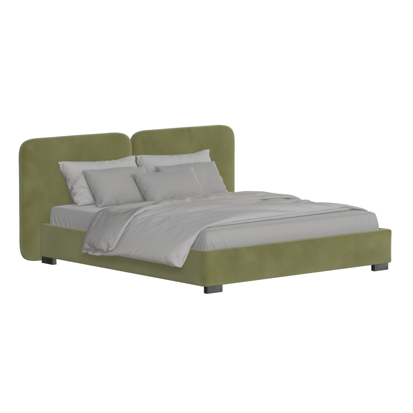 Chloe Upholstered Double Bed in Soft Woven Fabric