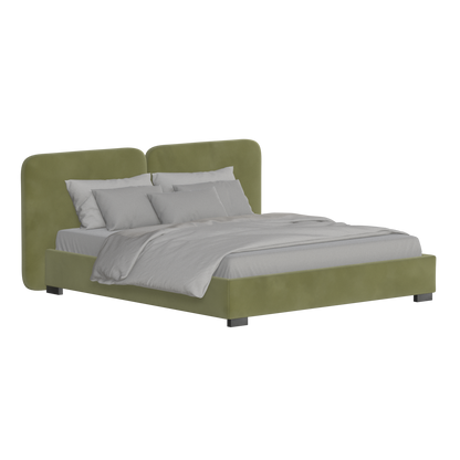 Chloe Upholstered Double Bed in Soft Woven Fabric