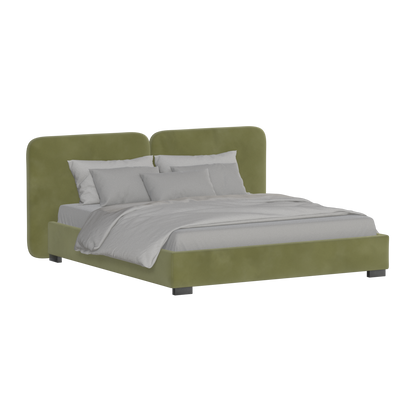 Chloe Upholstered Double Bed in Soft Woven Fabric