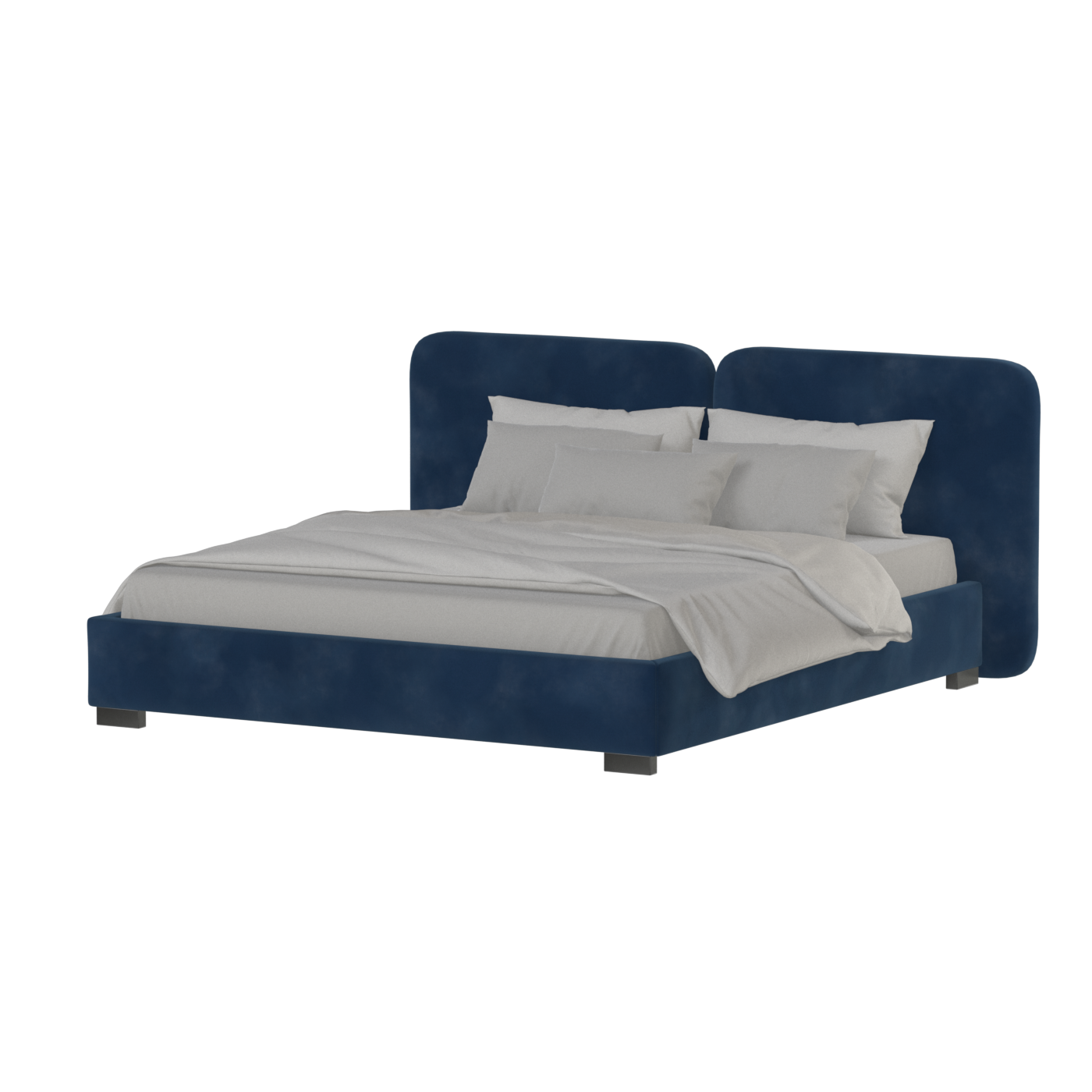 Chloe Upholstered Double Bed in Soft Woven Fabric