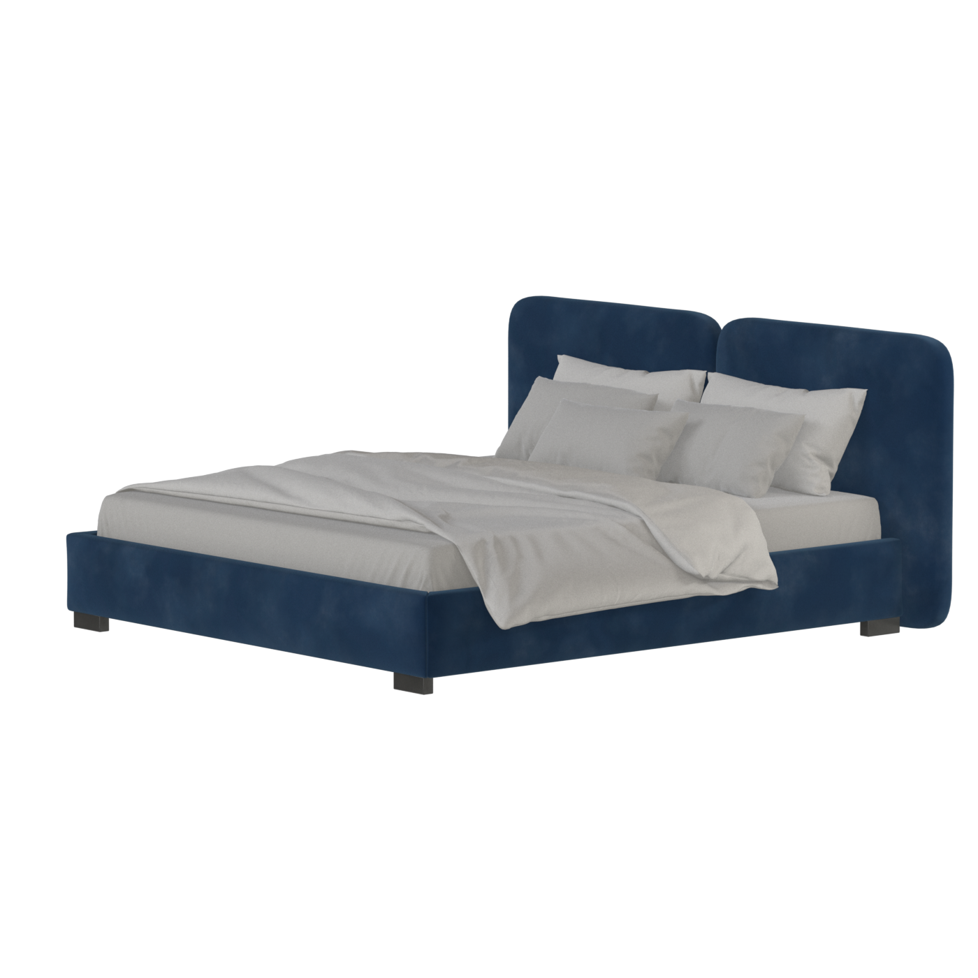 Chloe Upholstered Double Bed in Soft Woven Fabric