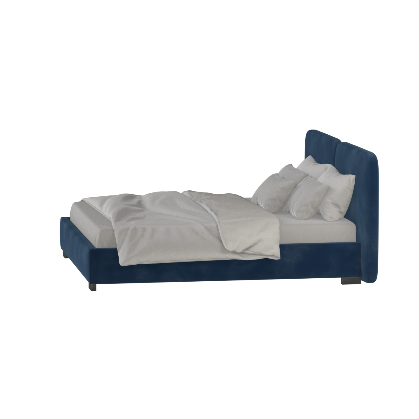 Chloe Upholstered Double Bed in Soft Woven Fabric