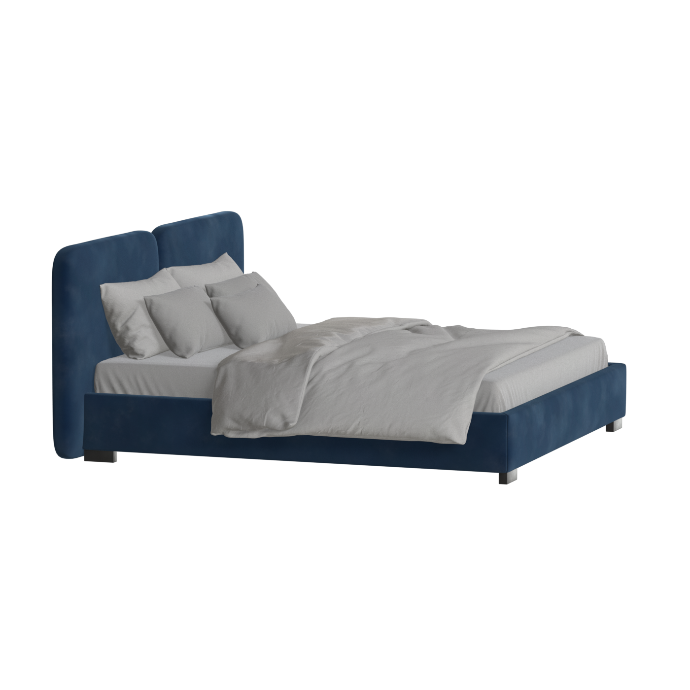 Chloe Upholstered Double Bed in Soft Woven Fabric