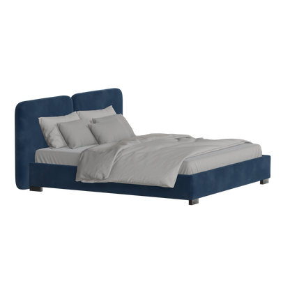 Chloe Upholstered Double Bed in Soft Woven Fabric