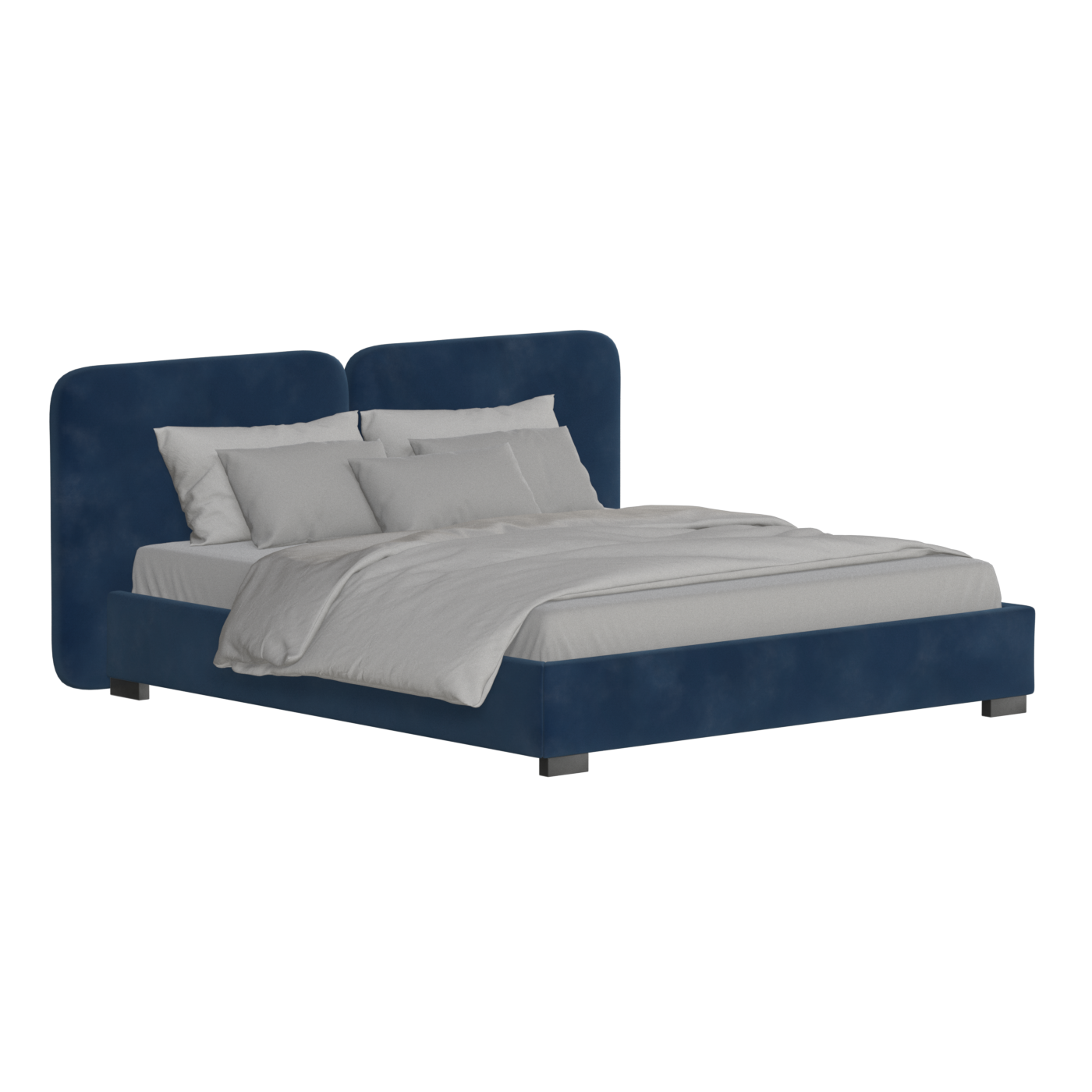 Chloe Upholstered Double Bed in Soft Woven Fabric