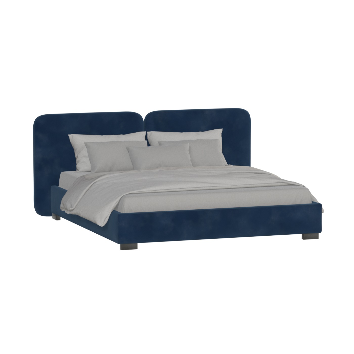 Chloe Upholstered Double Bed in Soft Woven Fabric