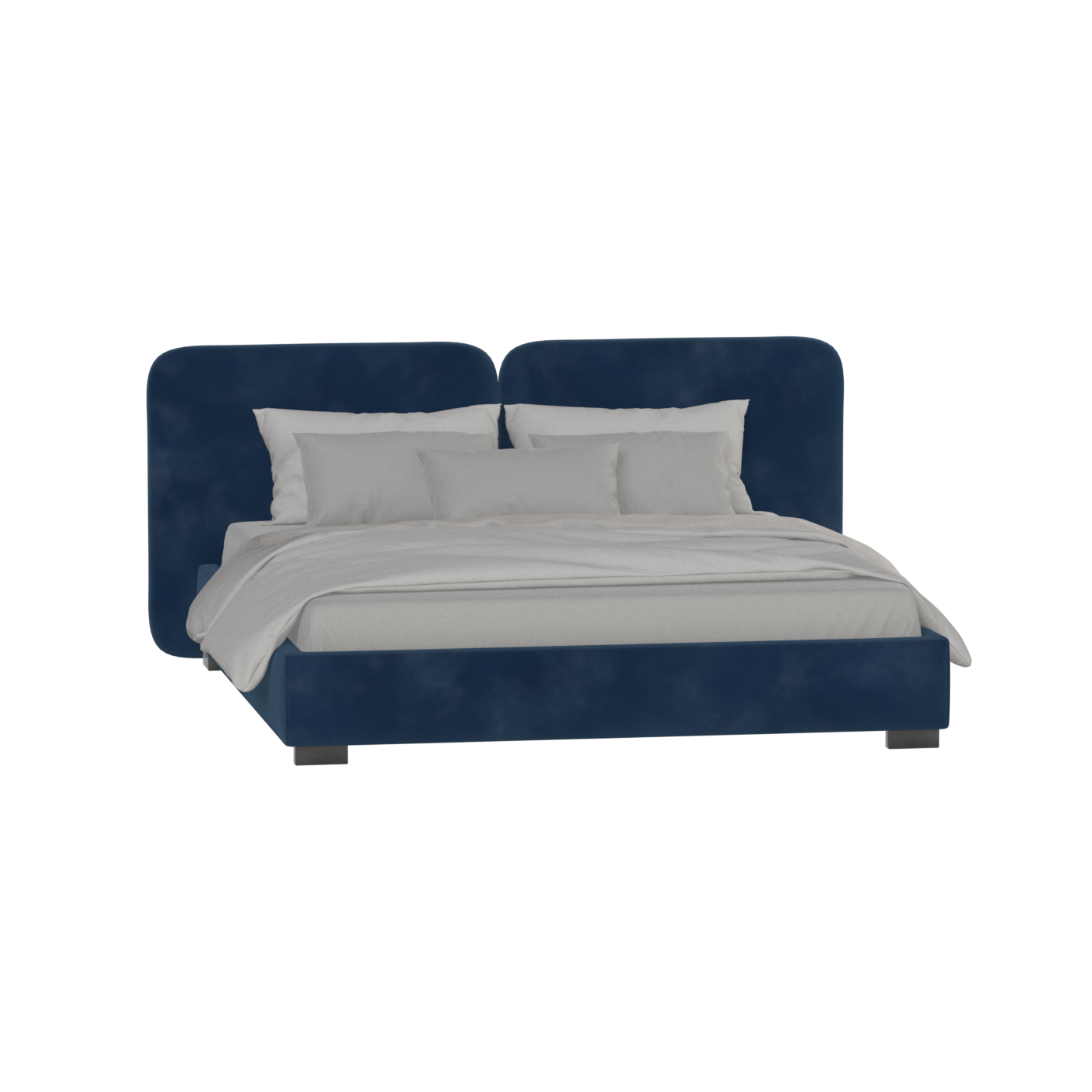 Chloe Upholstered Double Bed in Soft Woven Fabric