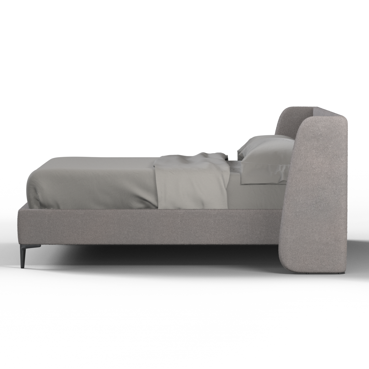 Abbey Upholstered Bed with Structured Headboard and Refined Lines