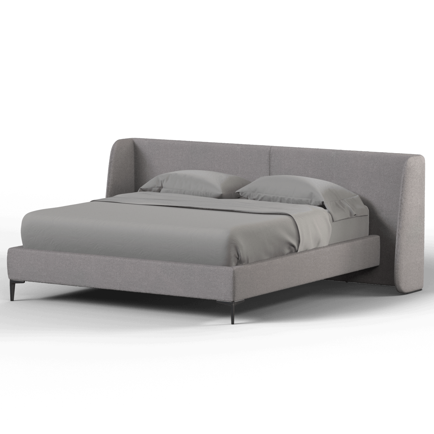Abbey Upholstered Bed with Structured Headboard and Refined Lines