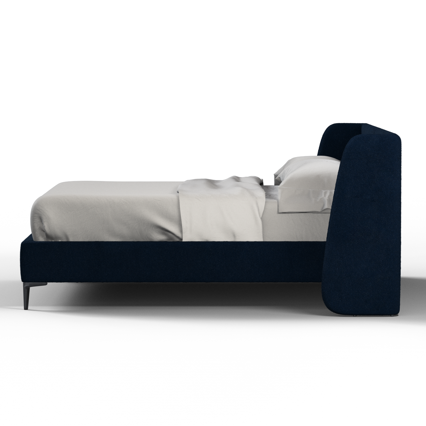 Abbey Upholstered Bed with Structured Headboard and Refined Lines