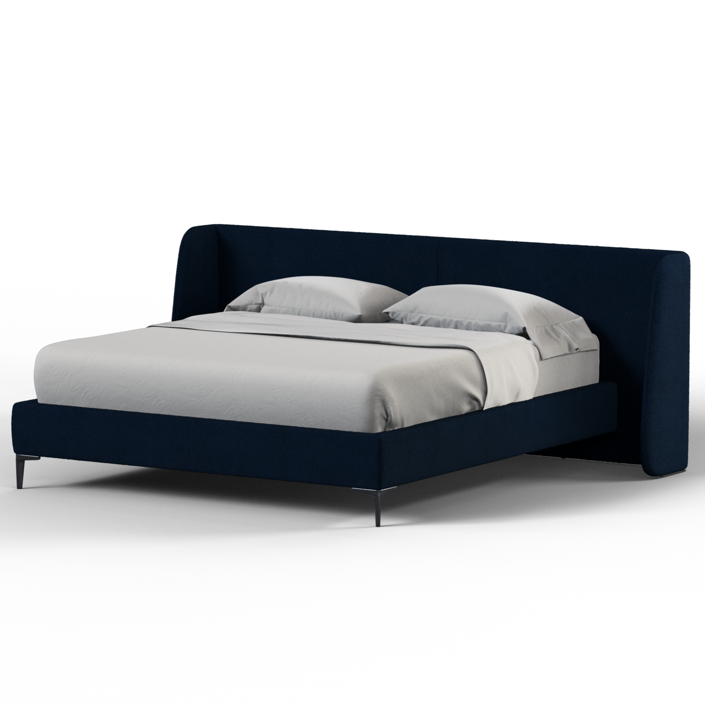 Abbey Upholstered Bed with Structured Headboard and Refined Lines