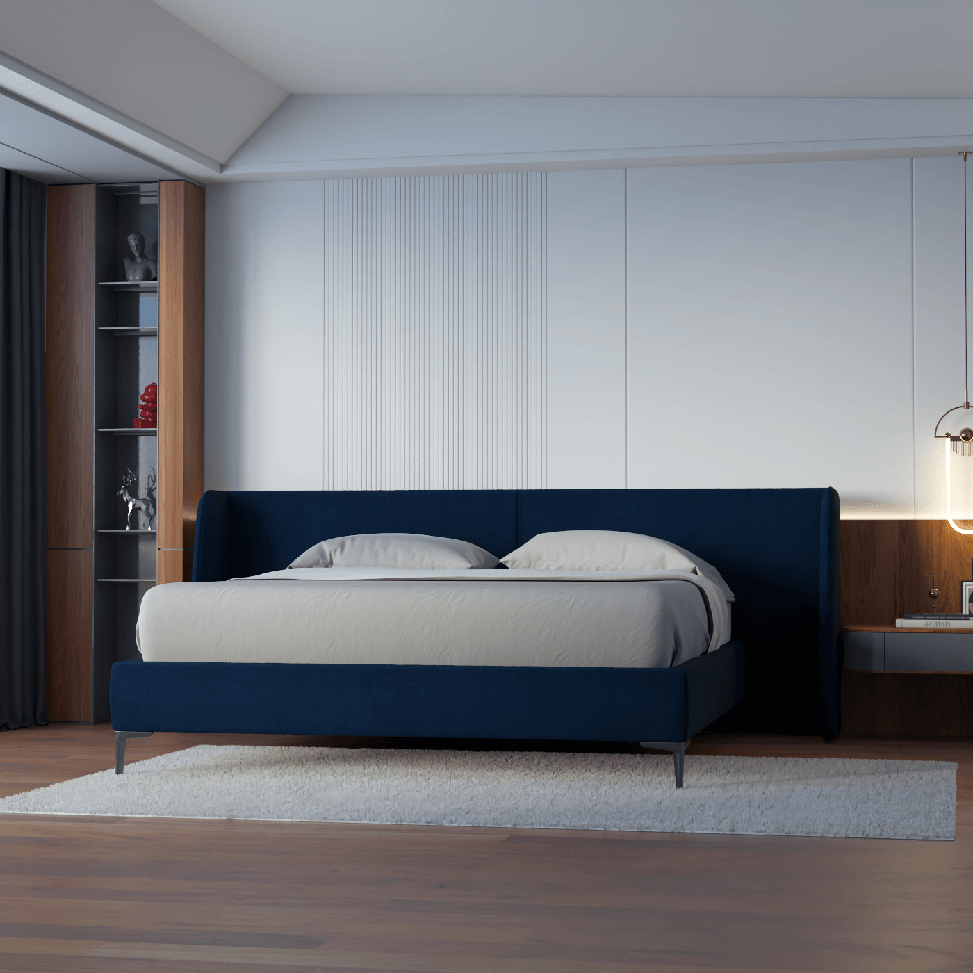 Abbey Upholstered Bed with Structured Headboard and Refined Lines
