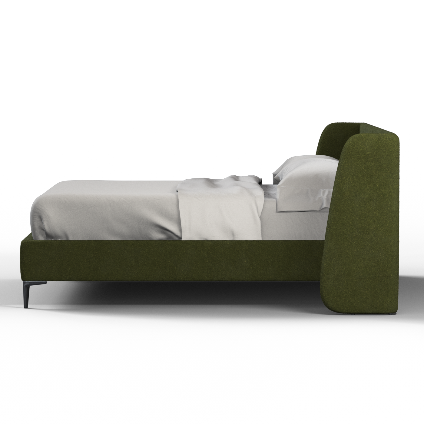 Abbey Upholstered Bed with Structured Headboard and Refined Lines