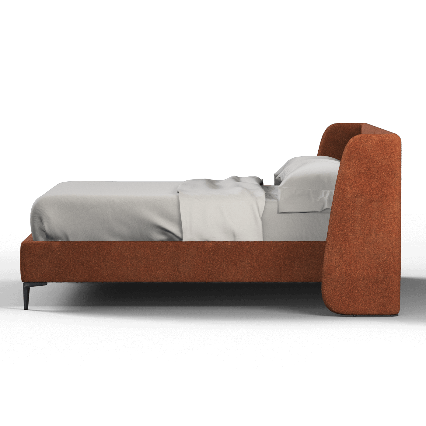 Abbey Upholstered Bed with Structured Headboard and Refined Lines