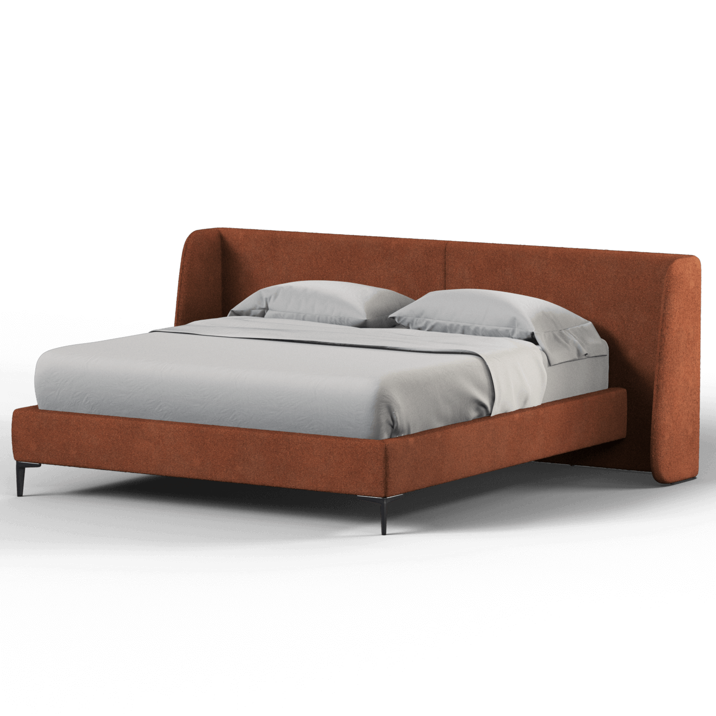 Abbey Upholstered Bed with Structured Headboard and Refined Lines