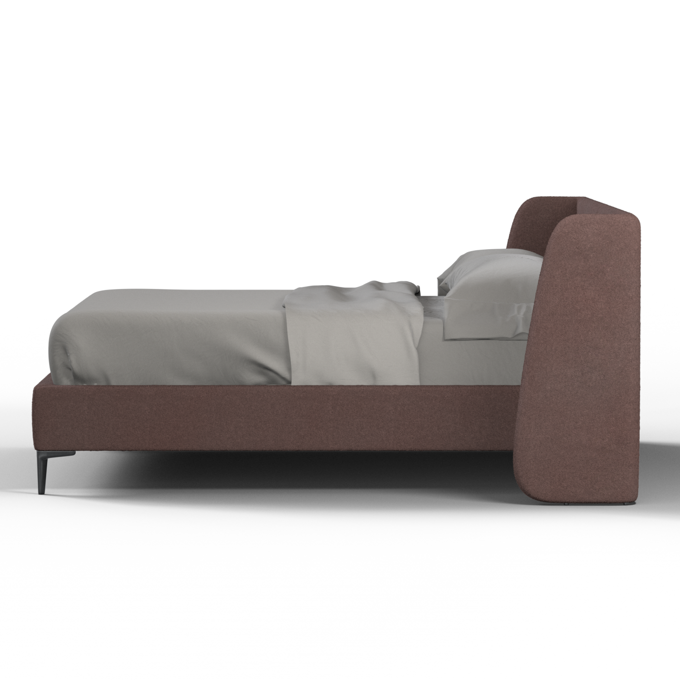 Abbey Upholstered Bed with Structured Headboard and Refined Lines