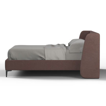 Abbey Upholstered Bed with Structured Headboard and Refined Lines