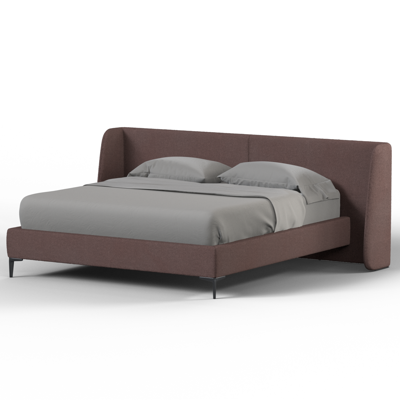 Abbey Upholstered Bed with Structured Headboard and Refined Lines