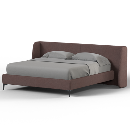 Abbey Upholstered Bed with Structured Headboard and Refined Lines