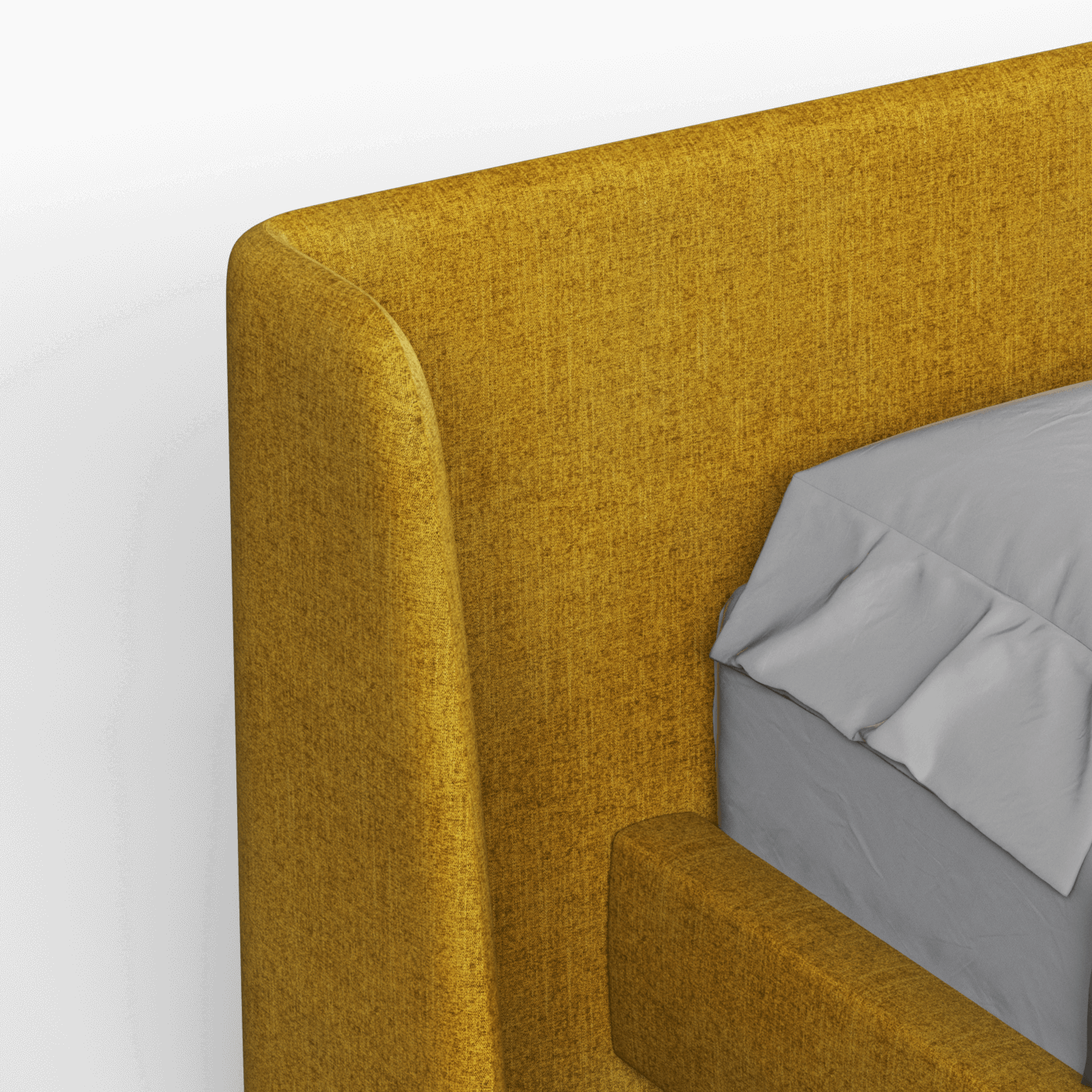 Abbey Upholstered Bed with Structured Headboard and Refined Lines