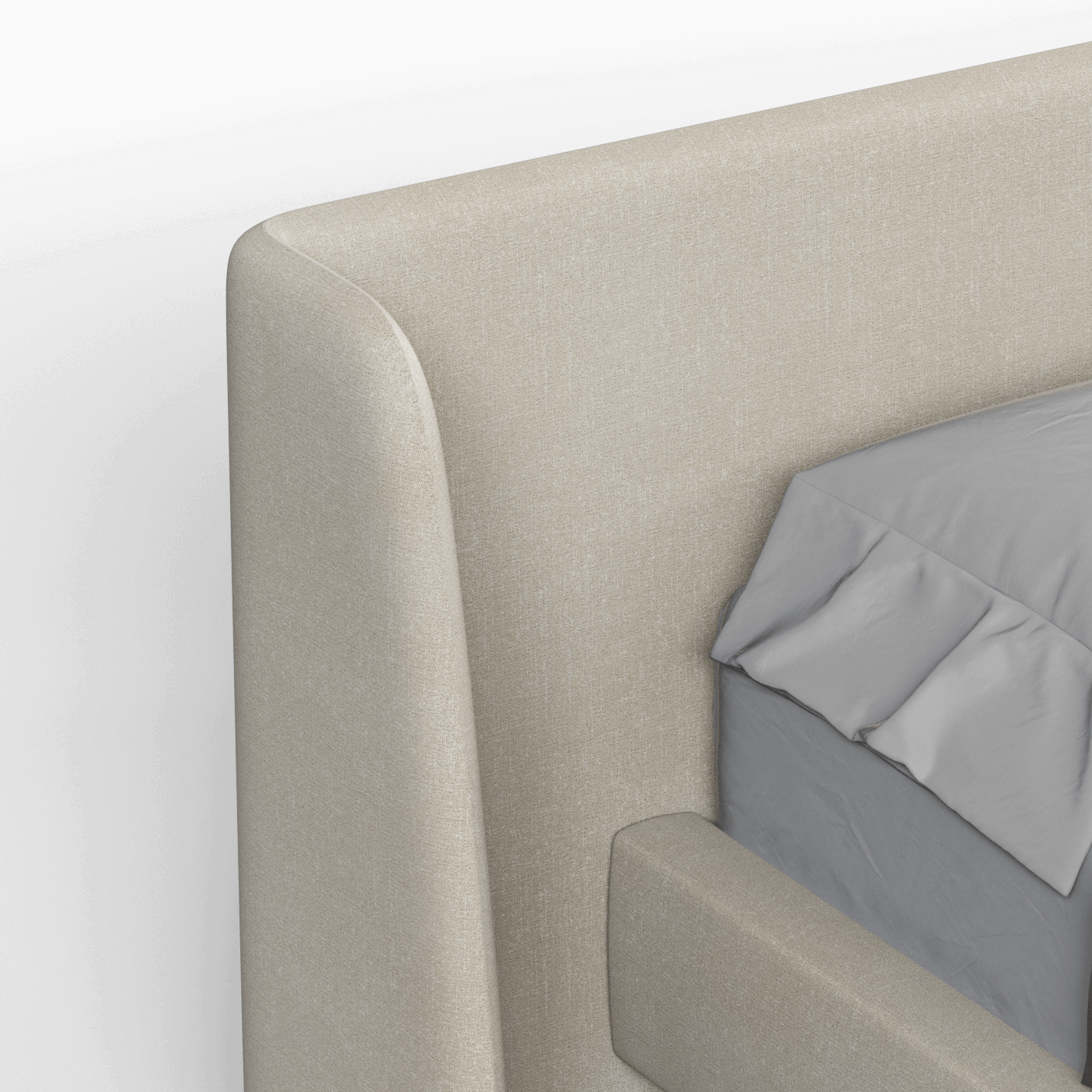 Abbey Upholstered Bed with Structured Headboard and Refined Lines