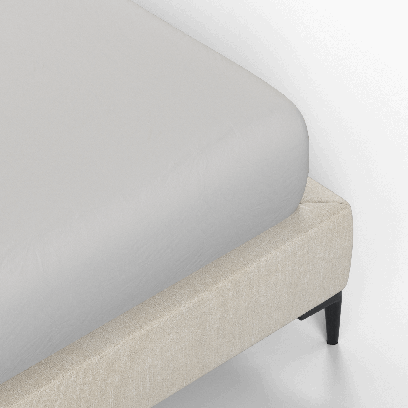 Abbey Upholstered Bed with Structured Headboard and Refined Lines