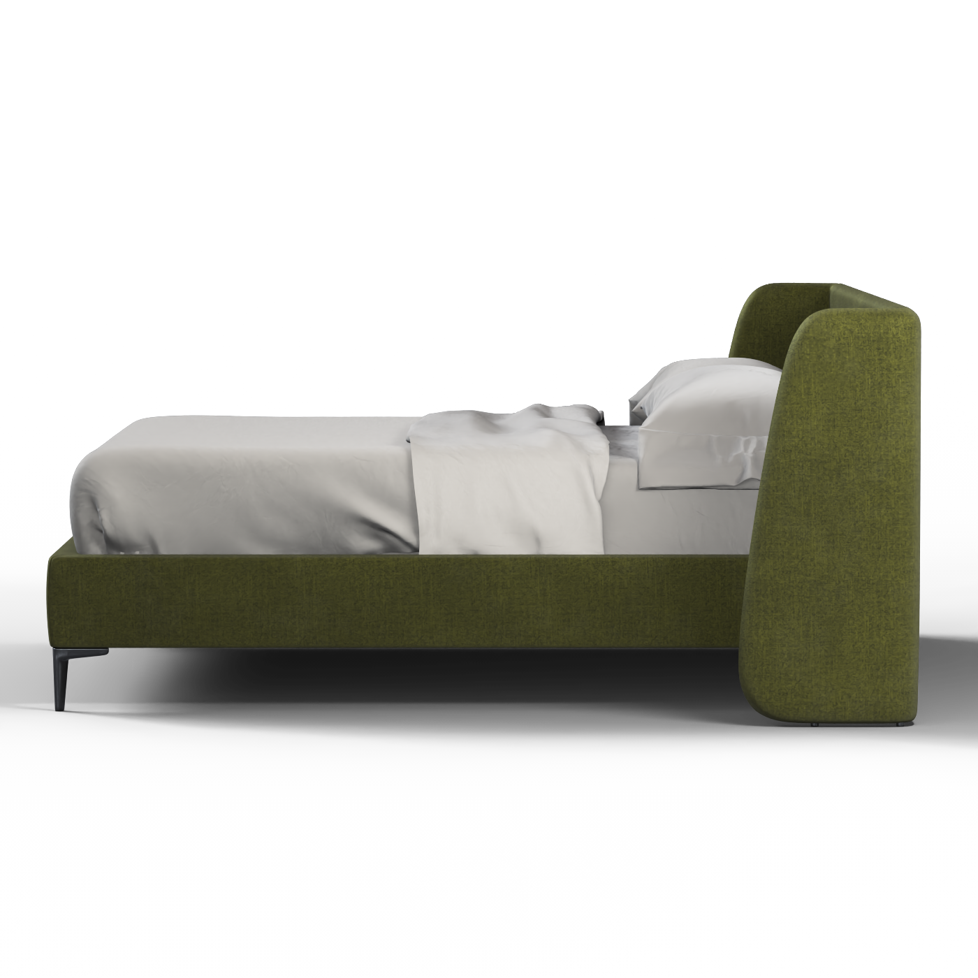Abbey Upholstered Bed with Structured Headboard and Refined Lines