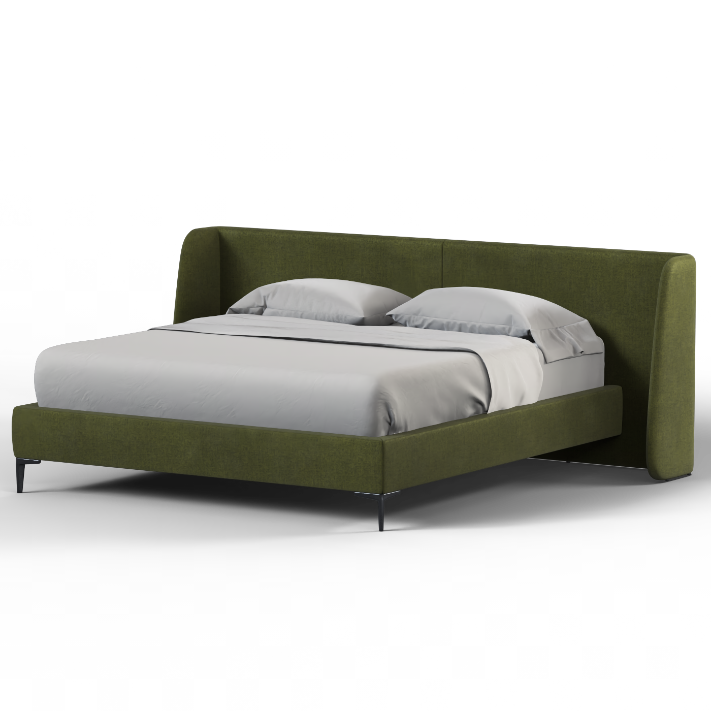 Abbey Upholstered Bed with Structured Headboard and Refined Lines