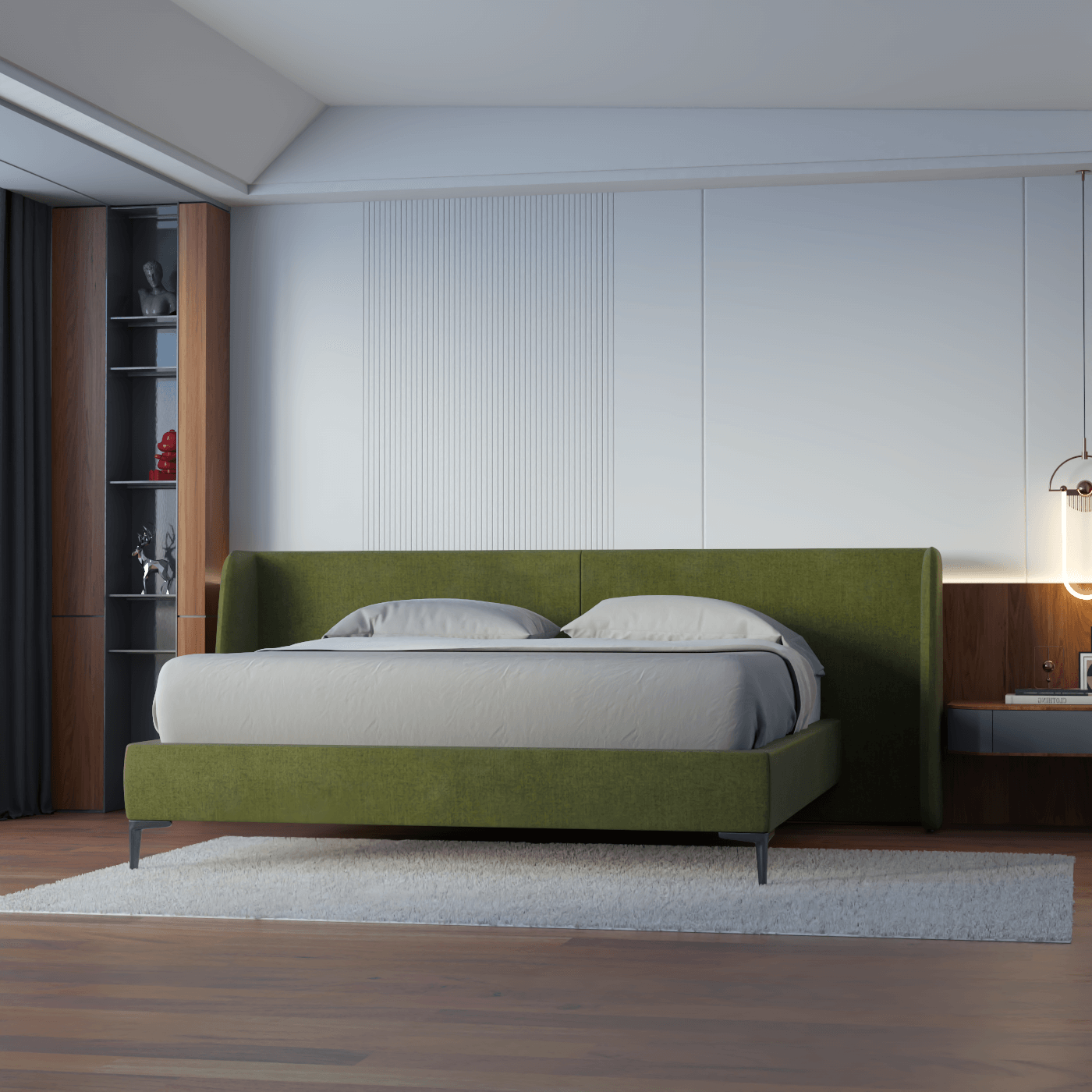Abbey Upholstered Bed with Structured Headboard and Refined Lines