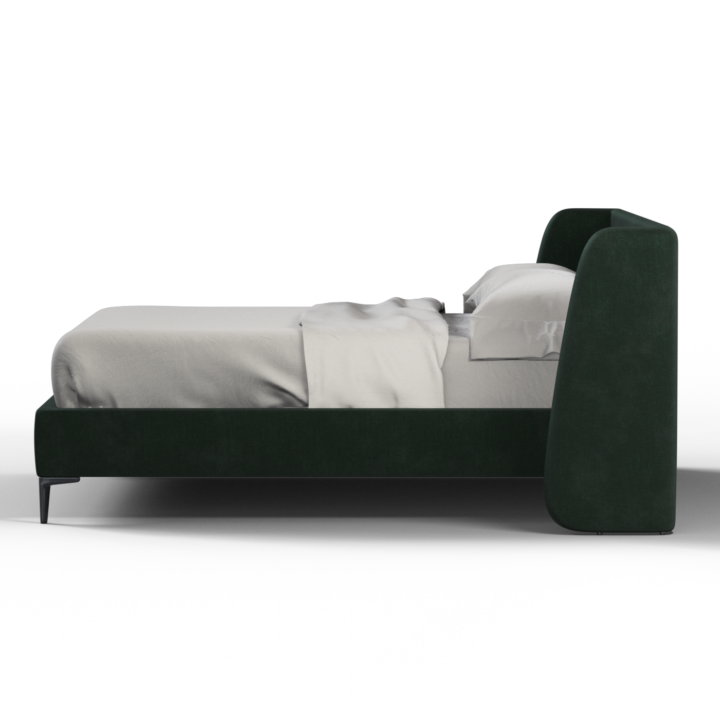 Abbey Upholstered Bed with Structured Headboard and Refined Lines