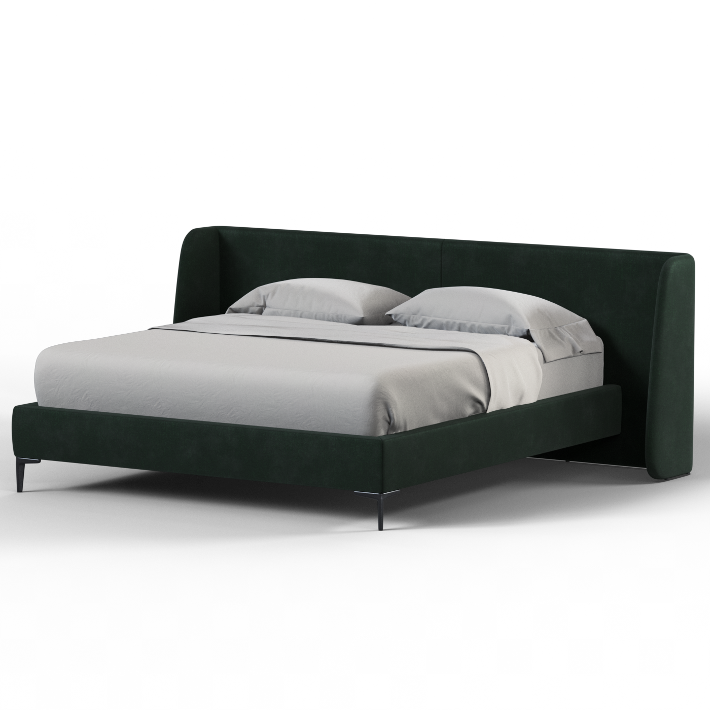 Abbey Upholstered Bed with Structured Headboard and Refined Lines